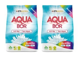 Eti Maden Aquabor Renkliler İçin 80 Yıkama Toz Deterjan 2x6 kg