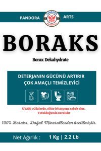 Pandora Arts Boraks Doğal Renkliler ve Beyazlar İçin 100 Yıkama Toz Deterjan 1 kg