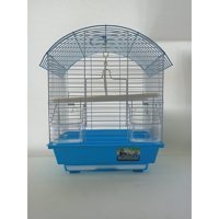 Qh Pet Cage Çatılı Dikdörtgen Metal Kanarya-Muhabbet Kuşu Kuş Kafesi Mavi