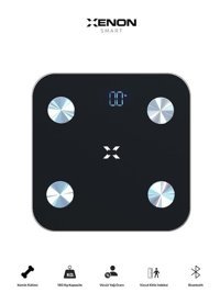 Xenon Smart Yağ Ölçen Vücut Analizi Yapan Bluetoothlu Kas Ölçen Cam Dijital Akıllı Tartı