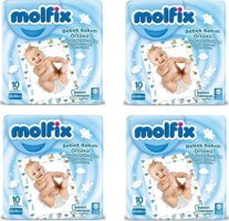 Molfix Alezli Tek Kullanımlık Yapışkanlı Su Geçirmez 4x10'lu Alt Açma Örtüsü