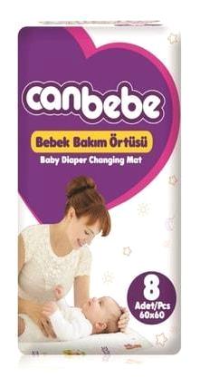 Canbebe Alezli Tek Kullanımlık Su Geçirmez 60x60 cm 8'li Alt Açma Örtüsü