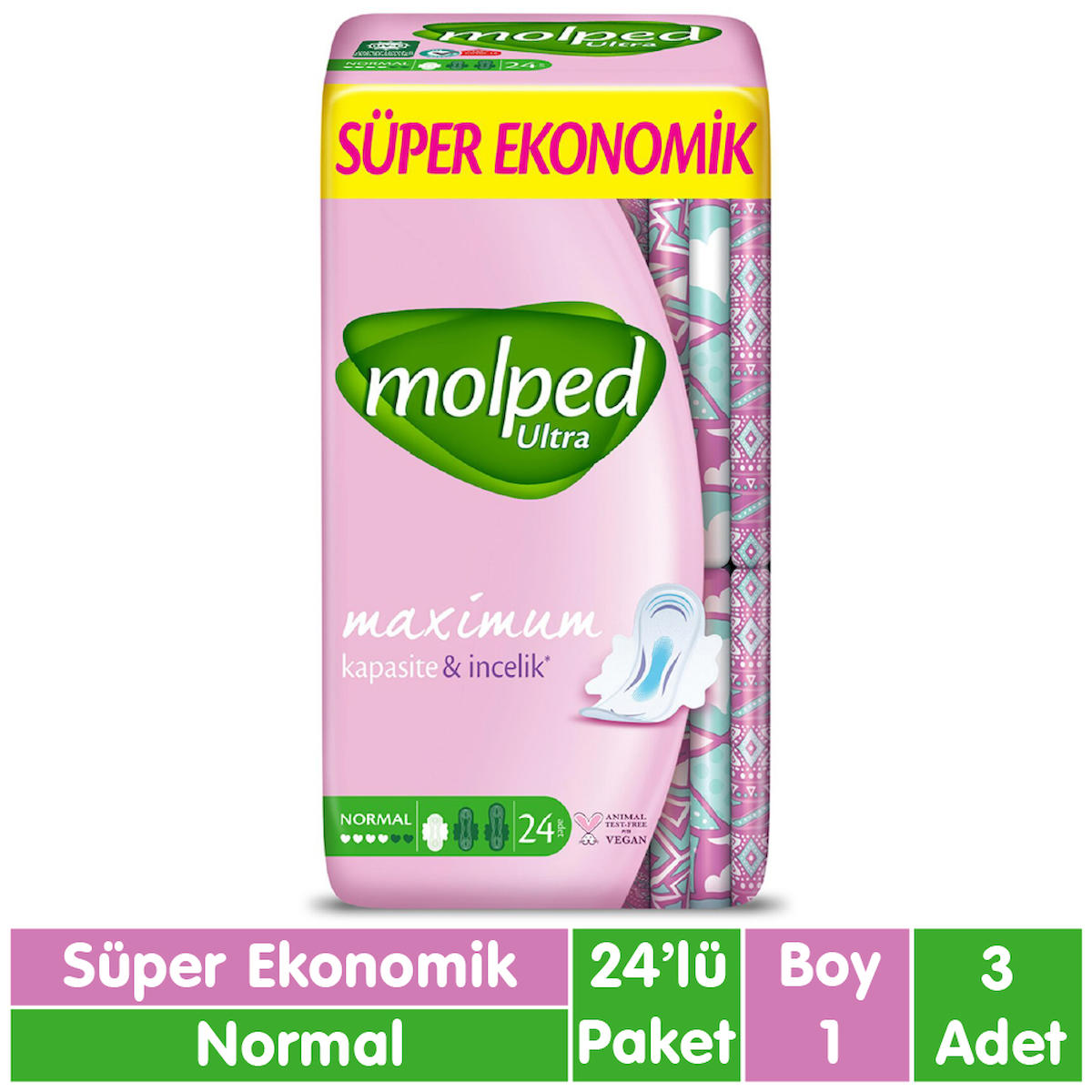 Molped Ultra Normal 24'lü Hijyenik Ped 3 Adet