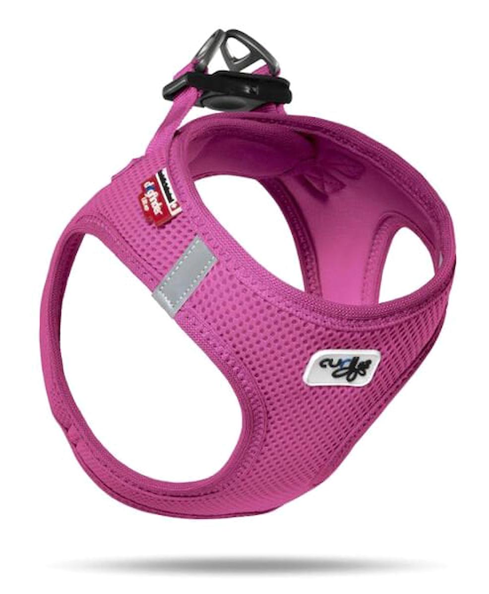 Curli Vest Air Mesh XL Ayarlanabilir Boyun H Tipi Köpek Tasması Fuşya