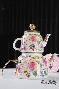 Miss Betty Rose Deluxe Emaye Çaydanlık Çok Renkli