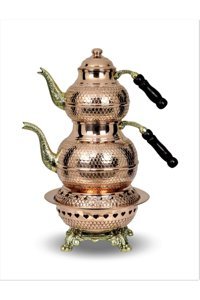 Morya Petek Işlemeli Bakır Çaydanlık