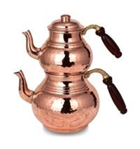 Turna Bakır Klasik Bakır Çaydanlık Kırmızı