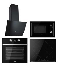 Teka ATV 60-IBC 64100-HLB 8416-ML 8200 BIS Dijital Elektrikli Cam Klasik 4'lü Ankastre Set Siyah