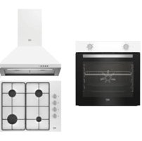 Beko BFM 310 B + Bomd D 6110 Eb + Adp 61420 B Gazlı Paslanmaz Çelik Klasik Set Üstü Davlumbaz 3'lü Ankastre Set Beyaz