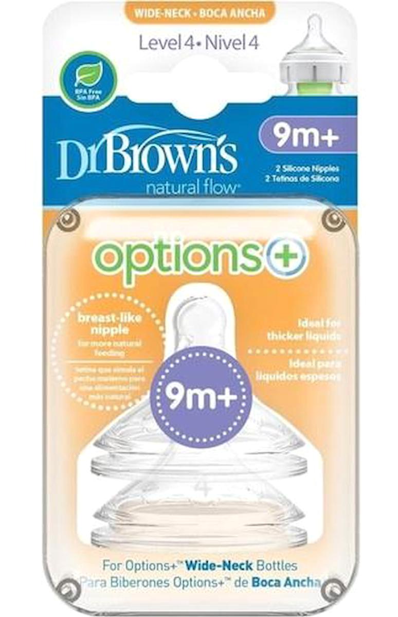 Dr. Brown's 4. Aşama Silikon 9+ Ay Orta Akışlı Geniş Ağızlı Biberon Emziği