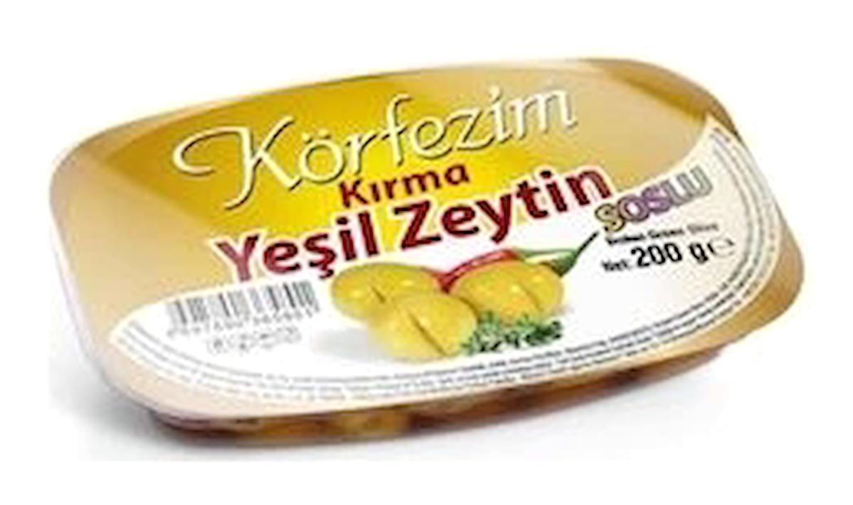 Körfezim Tuzsuz Kırma Yeşil Zeytin Paket 200 gr