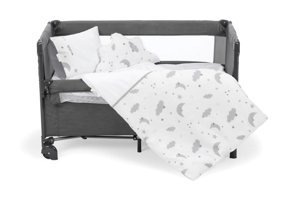 Sema Baby Moon Metal 15 kg Kapasiteli Taşınabilir Ara Katlı 70x135 cm Sallanan Anne Yanı Park Yatak Gri