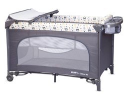 Kraft Calipso Bedside Metal 15 kg Kapasiteli Taşınabilir Katlanabilir Ara Katlı 70x120 cm Sallanan Anne Yanı Park Yatak Gri