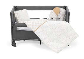 Sema Baby Alüminyum Metal 25 kg Kapasiteli Taşınabilir Katlanabilir Ara Katlı 70x110 cm Sallanan Anne Yanı Park Yatak Ekru