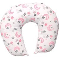 Bebegen Ay Yıldız Desen Elyaf Sırt Destekli Yıkanabilir Gri-Pembe Emzirme Yastığı