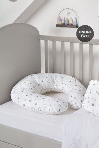 Yataş Mini Elyaf Sırt Destekli Yıkanabilir Gri Emzirme Yastığı