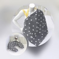 Ebabynest Big Star Serisi Elyaf Sırt Destekli Yıkanabilir Gri-Sarı Emzirme Yastığı