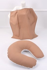 Umaybebek Yıldız Desen Elyaf Sırt Destekli Yıkanabilir Kahverengi Emzirme Yastığı