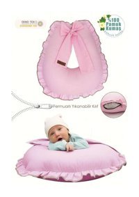 Mordesign Ruffle Serisi Zg10203 Elyaf Sırt Destekli Yıkanabilir Pembe Emzirme Yastığı