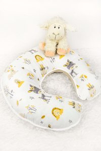 Babynest Geyik Pikeli Model Elyaf Sırt Destekli Yıkanabilir Beyaz Emzirme Yastığı