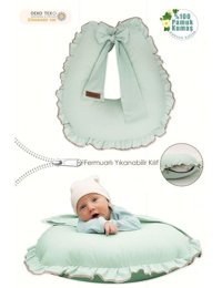 Mordesign Ruffle Serisi Zg10202 Elyaf Sırt Destekli Yıkanabilir Mint Emzirme Yastığı