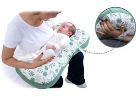 Sevi Bebe Elyaf Yıkanabilir Gri-Yeşil Emzirme Yastığı