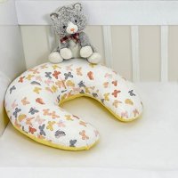 Ebabynest Kelebek Desen Elyaf Sırt Destekli Yıkanabilir Gri-Sarı Emzirme Yastığı