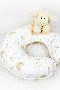 Babynest Gökkuşağı Elyaf Sırt Destekli Yıkanabilir Bej Emzirme Yastığı