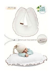 Mordesign Ruffle Serisi Zg10197 Elyaf Sırt Destekli Yıkanabilir Beyaz Emzirme Yastığı