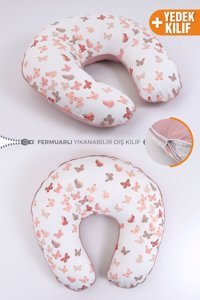 Umaybebek Kelebek Desen Elyaf Sırt Destekli Yıkanabilir Pudra Emzirme Yastığı