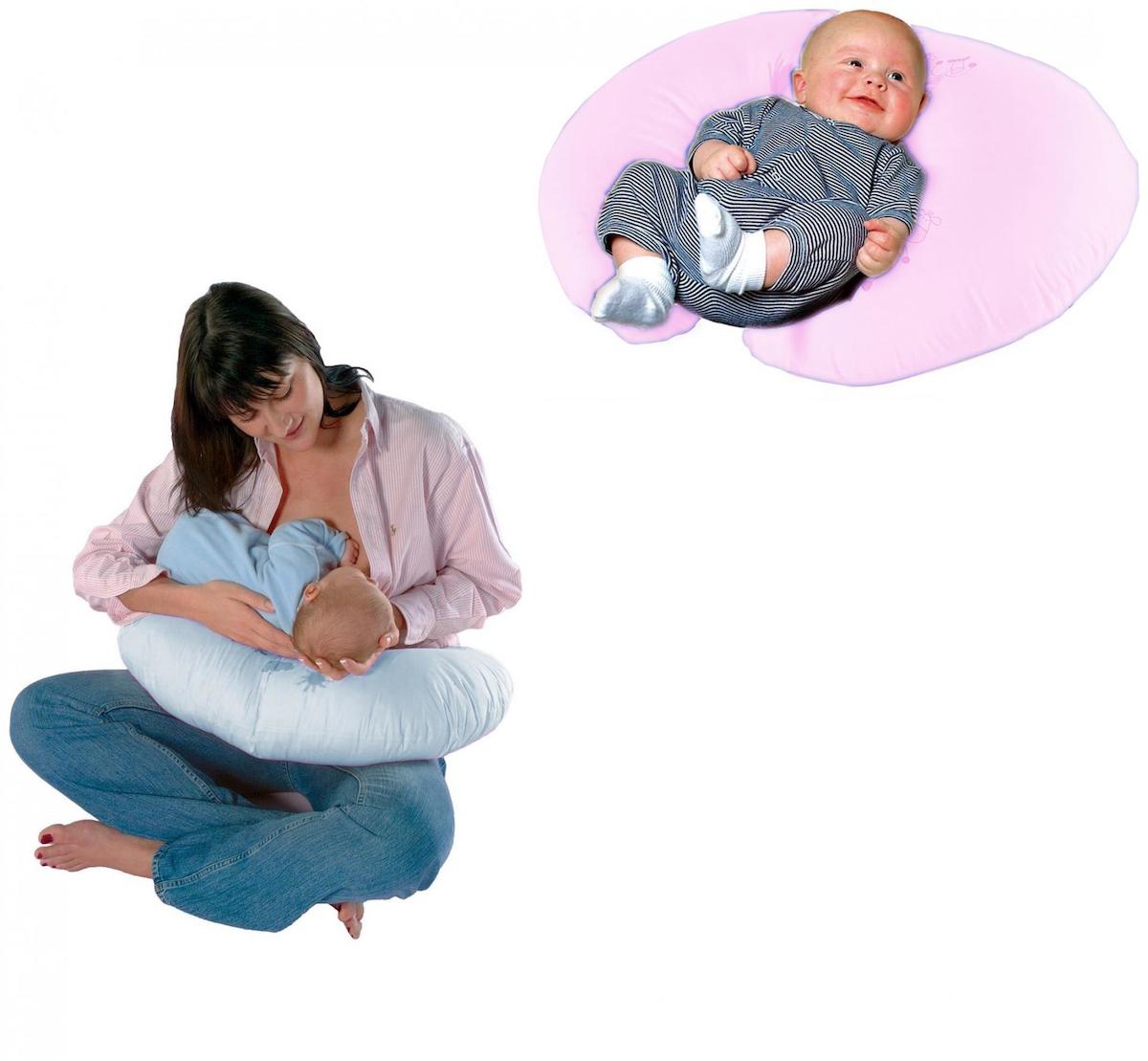 Sema Baby Fiyonklu Elyaf Sırt Destekli Yıkanabilir Pembe Emzirme Yastığı