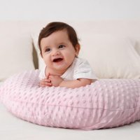 Tega Elyaf Sırt Destekli Yıkanabilir Pembe Emzirme Yastığı