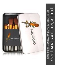 Muggio 12'li Makyaj Fırça Seti (Özel Metal Saklama Kutusuyla)