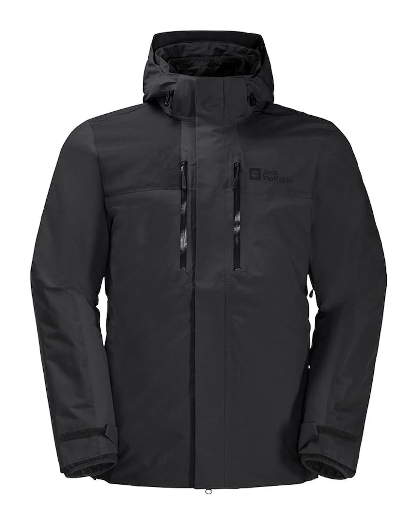 Jack Wolfskin Jasper 3in1 Softshell Gore Tex Su Geçirmez Fermuarlı Polyester Erkek Outdoor Mont Siyah