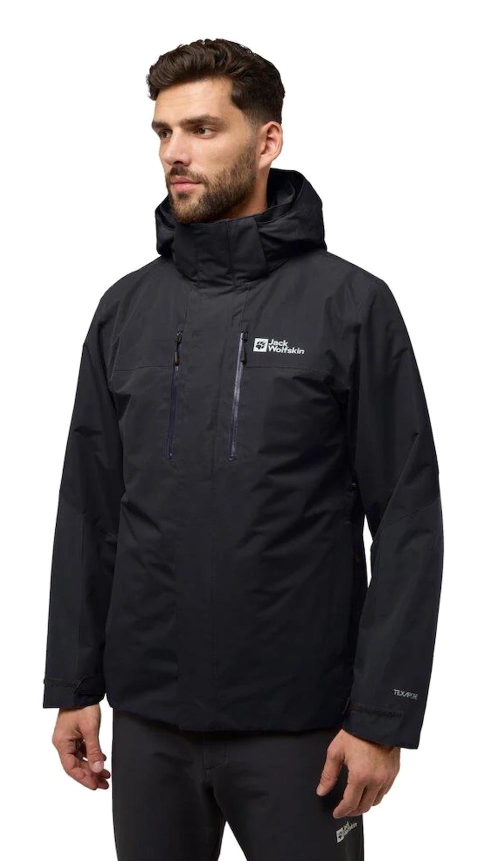 Jack Wolfskin Jasper 3in1 Softshell Gore Tex Su Geçirmez Fermuarlı Polyester Erkek A61858 Outdoor Mont Siyah