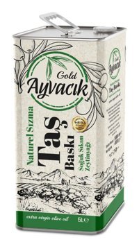 Gold Ayvacık Soğuk Sıkım Organik Taş Baskı Erken Hasat Teneke Sızma Zeytinyağı 5 lt