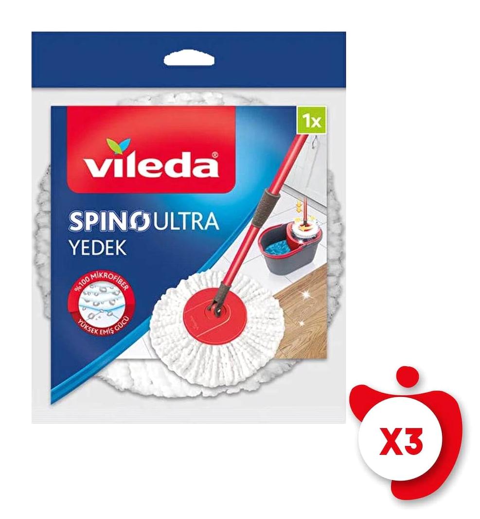 Vileda Spino Ultra 3'lü Yedek Paspas Beyaz