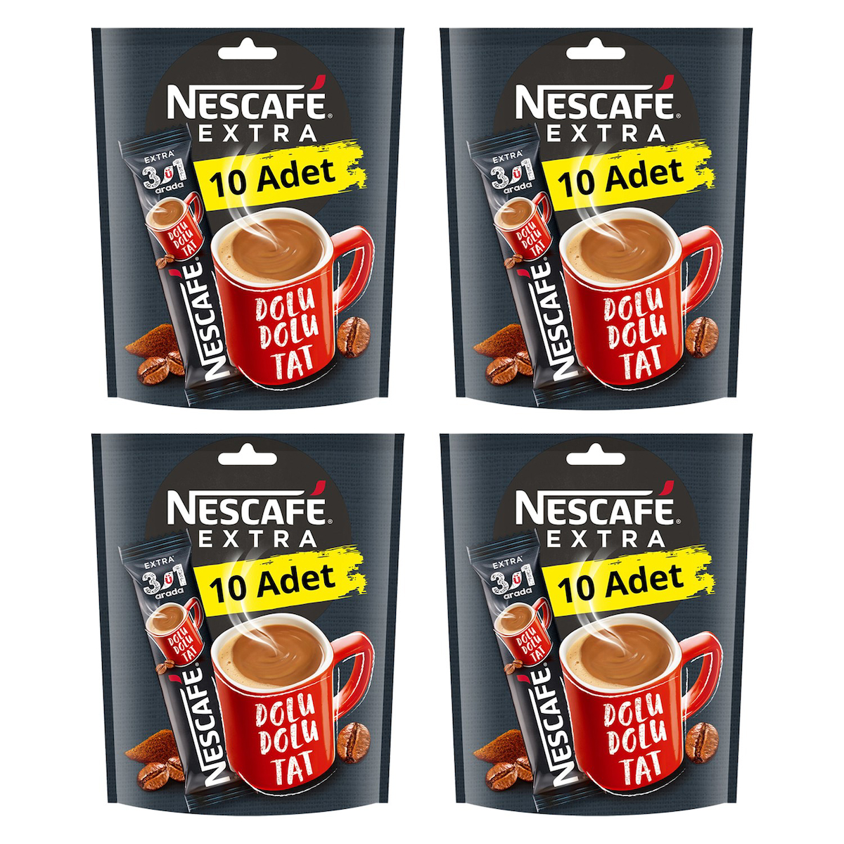 Nescafe Extra 3'ü 1 Arada Sade 17.5 gr 4 Adet Hazır Kahve