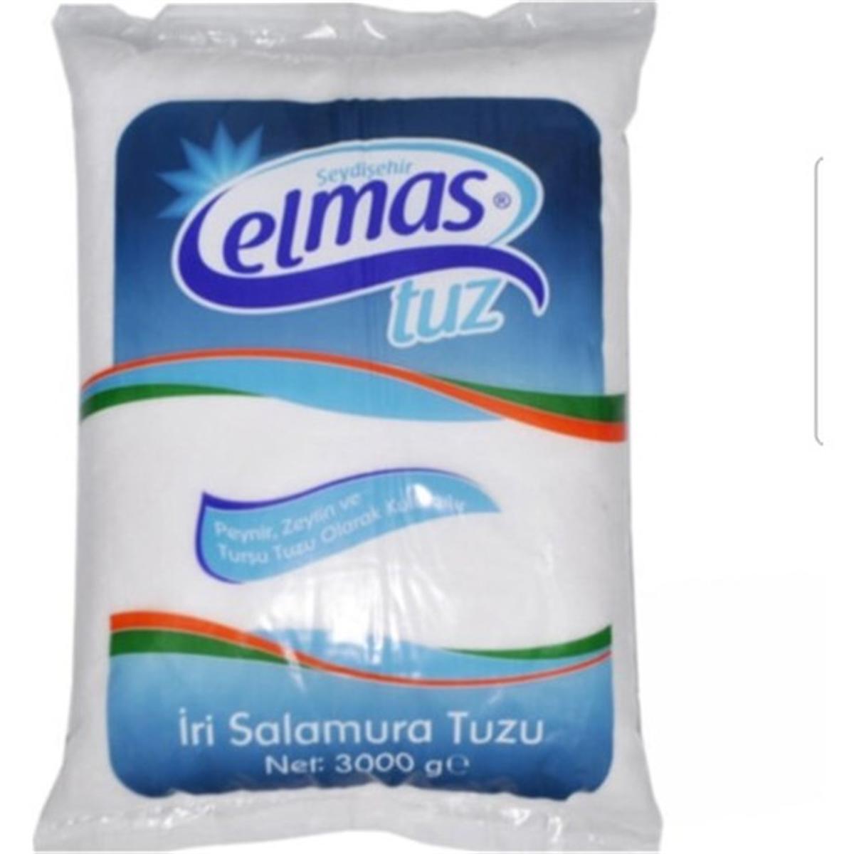 Elmas Tuz İyotsuz Toz Salamura Sofra Tuzu Paket 3 kg