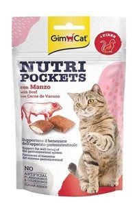 Gimcat Nutri Pockets Biftek Tahıllı Yavru-Yetişkin Kedi Ödül Maması 60 gr