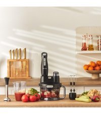 Homend Functionall 2808H 1500 ml Plastik Buz Kırıcılı Turbo Fonksiyonlu Çift Bıçaklı 3'lü Büyük Blender Seti Siyah