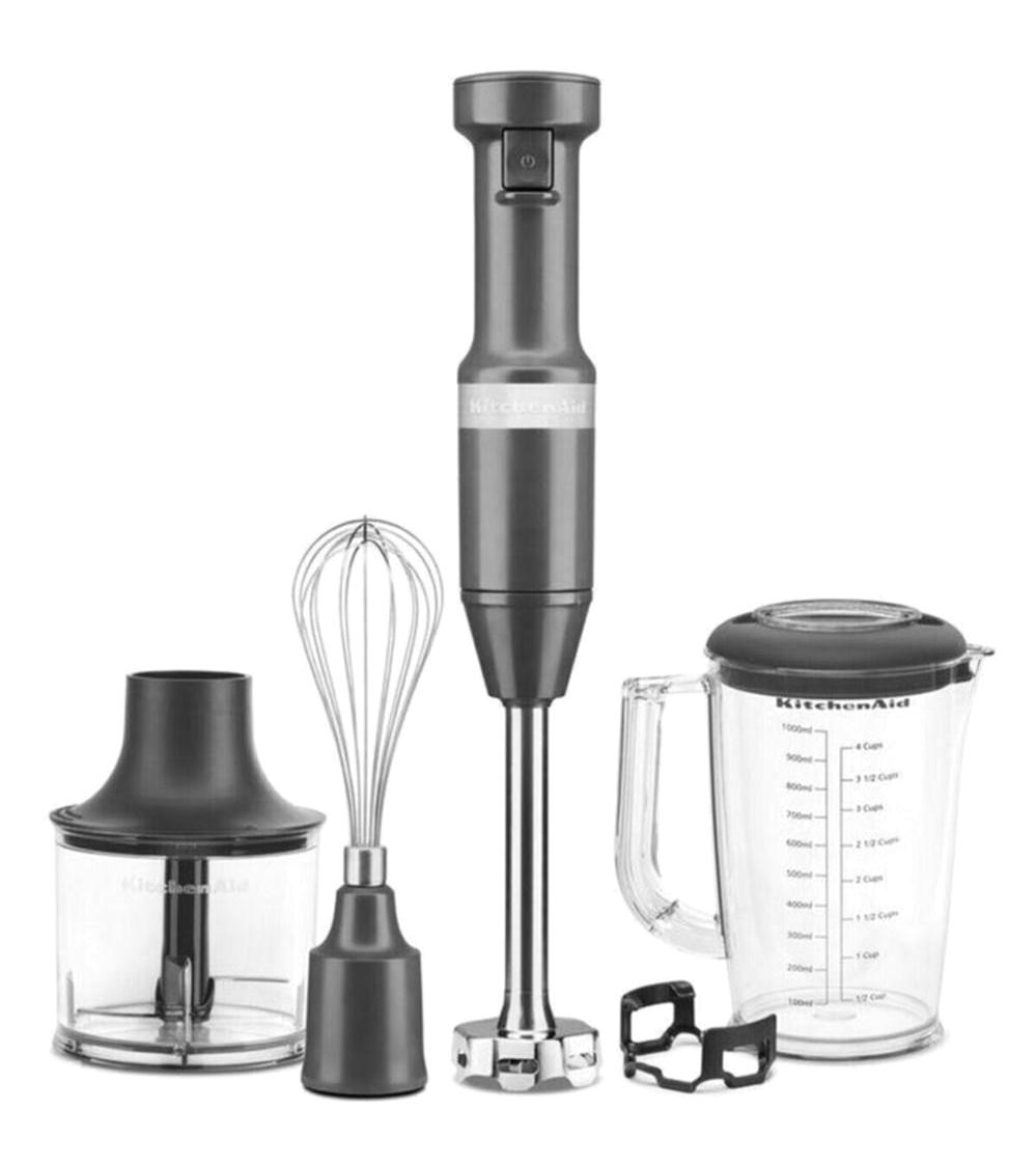 Kitchenaid 5KHBV83DG 1000 ml Plastik Turbo Fonksiyonlu 4 Bıçaklı 3'lü Büyük Blender Seti Gri