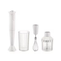 Alessi Plisse 700 ml Plastik Çift Bıçaklı 3'lü Mini Blender Seti Beyaz