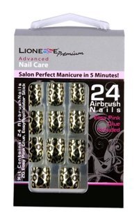 Lionesse M-68 Leopar Kare Altın 24'lü Takma Tırnak