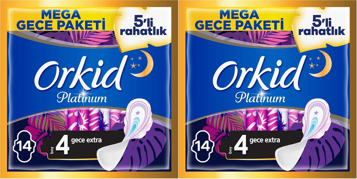 Orkid Platinum Gece Extra İnce 14'lü Hijyenik Ped 2 Adet