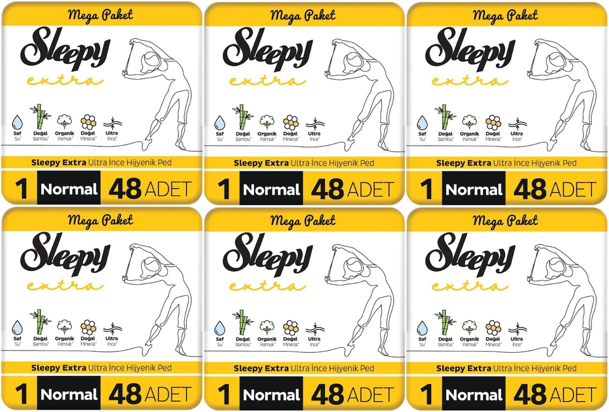 Sleepy Extra Normal Organik İnce 48'li Hijyenik Ped 6 Adet