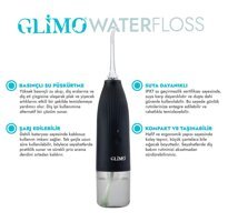 Glimo Kablosuz Şarjlı 360° Dönebilme Basınç Kontrollü 2 Başlıklı Ağız Duşu
