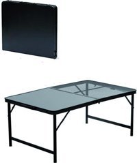 Madfox 60x45 cm Dikdörtgen Aliminyum Haki Kamp Masası