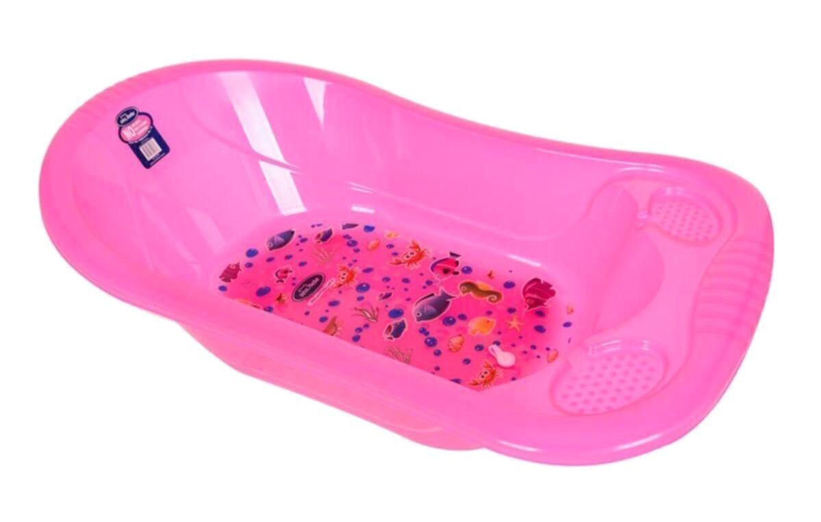 Zennur Şeffaf Pembe Desenli Bebek Küveti