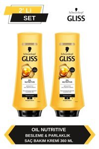 Gliss Oil Nutritive Marula Yağı Parlaklık Veren Saç Kremi 2x360 ml